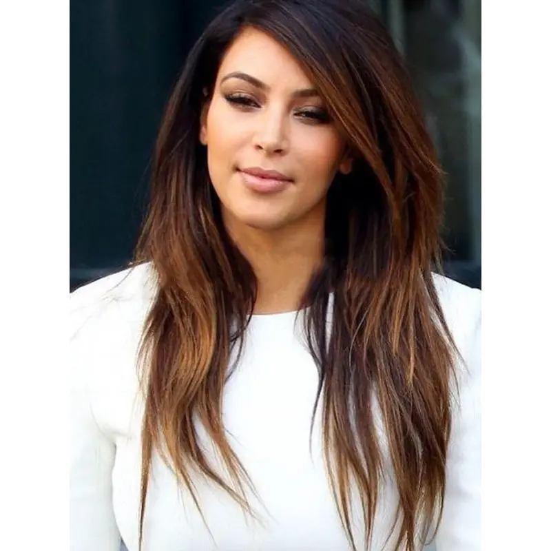18" Long Straight Ombre Two Tone Full Lace Wigs
