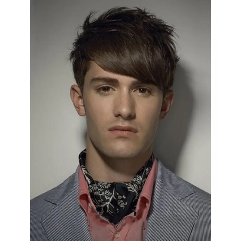 Brown Straight Cropped Men Wigs