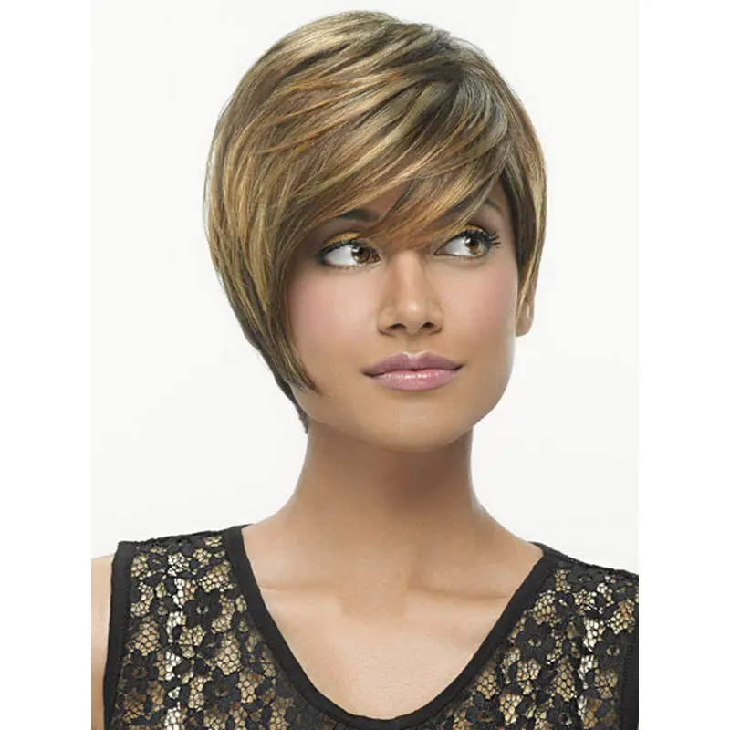 Brown Straight Synthetic Tempting Short Wigs