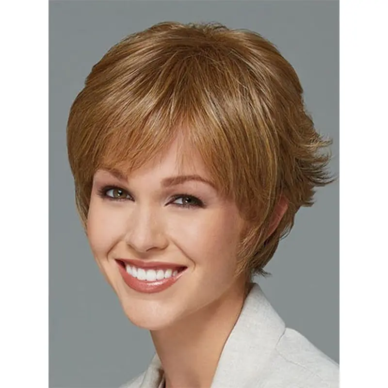 Elegant Blonde Boycuts Short Synthetic Wigs