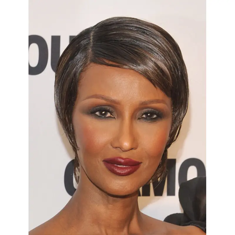 Capless Cropped Straight Synthetic Iman Hair