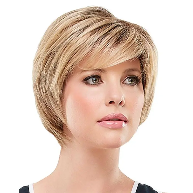 Synthetic Blonde Lace Front Suitable Short Wigs