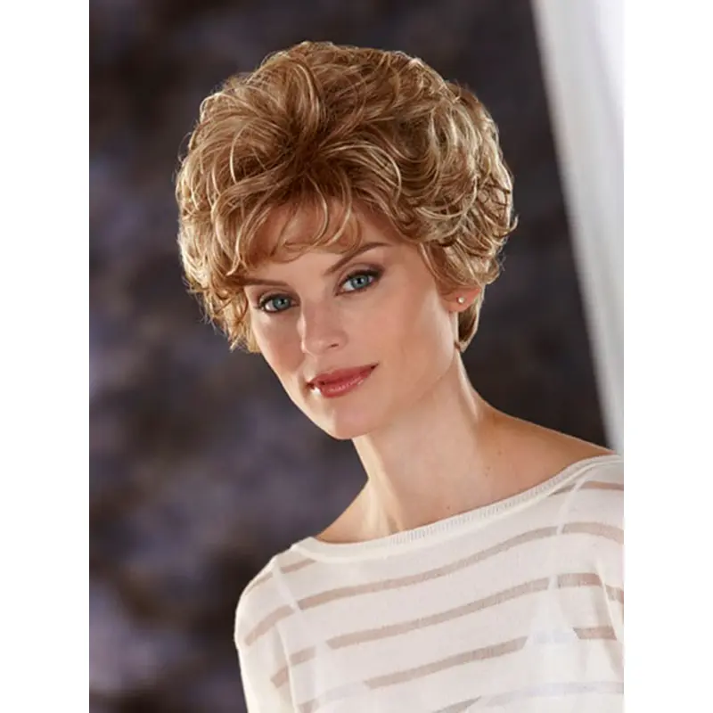 Beautiful Blonde Wavy Cropped Classic Wigs