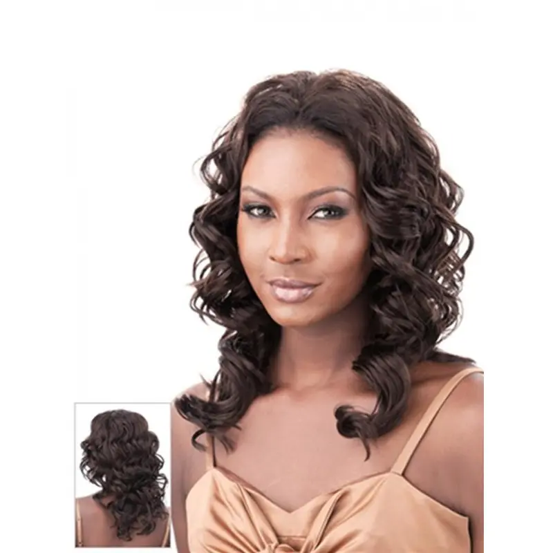 Hairstyles Brown Curly Shoulder Length Human Hair Wigs & Half Wigs