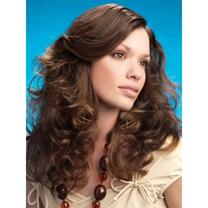 Lace Front Curly Synthetic Stylish Long Wigs