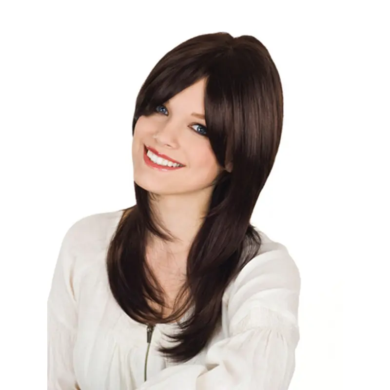 Monofilament Wavy Remy Human Hair Shining Long Wigs