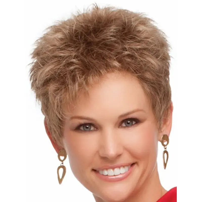 Nice Blonde Wavy Cropped Synthetic Wigs