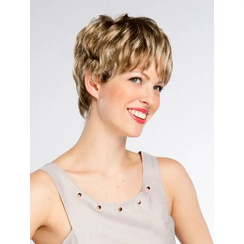 So Great Short Wavy Blonde Layered Popular Wigs
