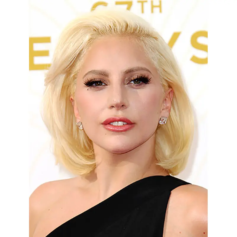 Wavy Blonde Lace Front Chin Length Bobs Lady Gaga Wigs