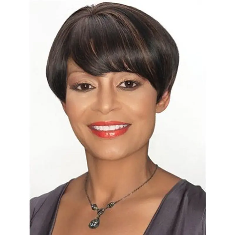 Brown Modern Boycuts Straight Short Wigs