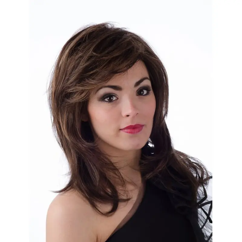 Great Straight Brown With Bangs Excellent Wigs