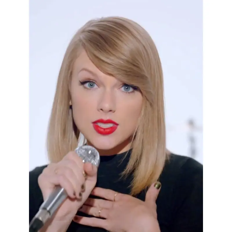 High Quality Shoulder Length Straight Blonde With Bangs Taylor Swift Inspired Wigs