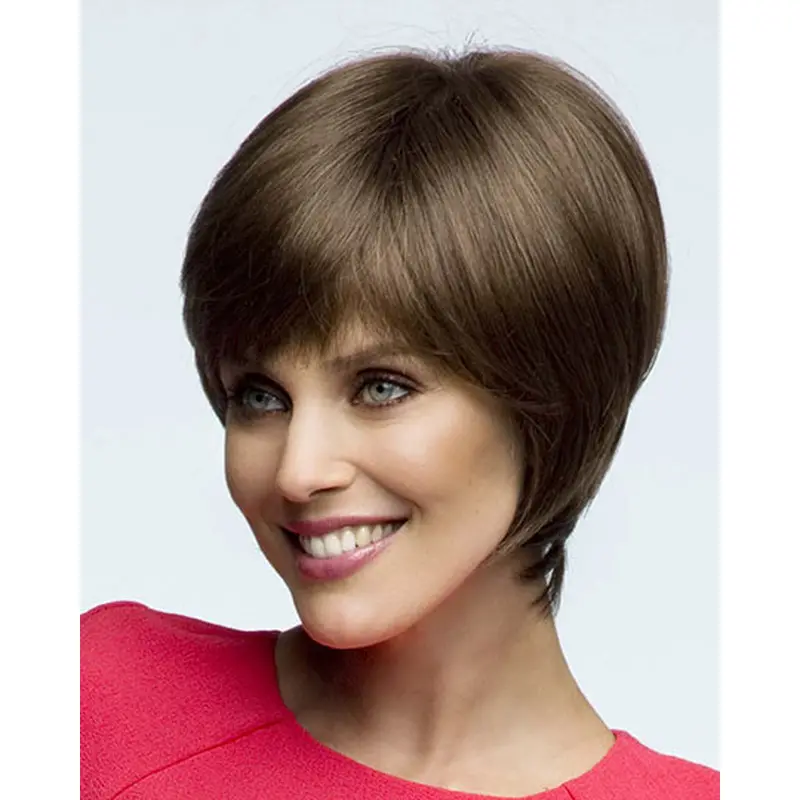 Lace Front Straight Synthetic Traditiona Short Wigs