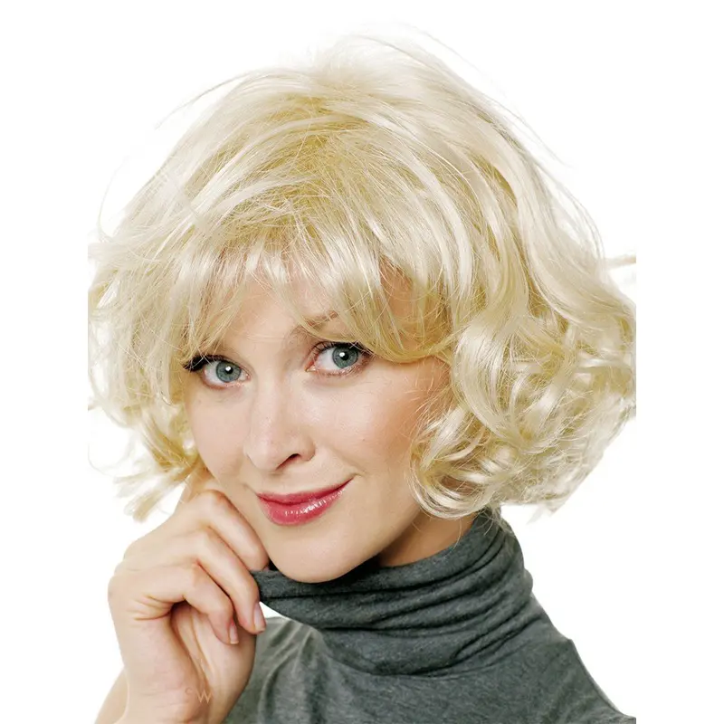 Braw Blonde Curly Chin Length Celebrity Wigs