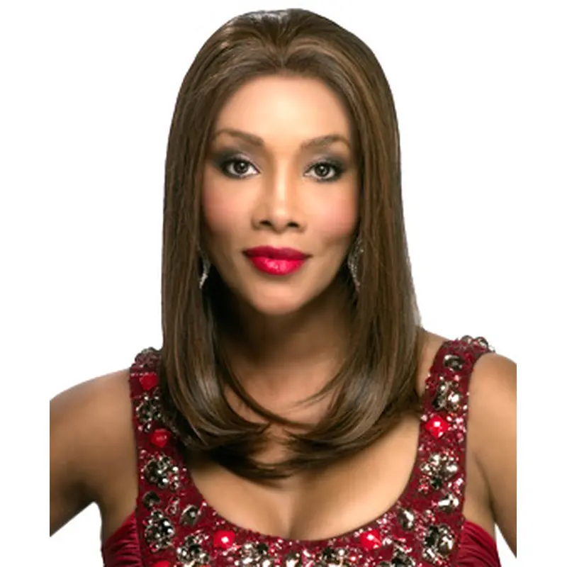 Pleasing Brown Straight Long Glueless Lace Front Wigs