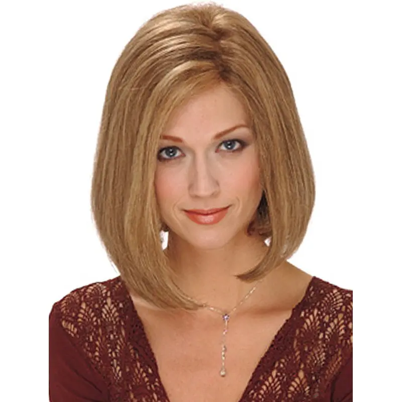 Sleek Blonde Bobs Chin Length Synthetic Wigs