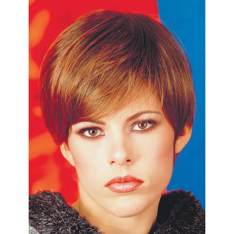 Synthetic Cropped Straight Blonde Durable Classic Wigs