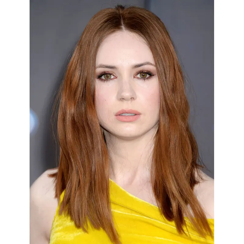 Beautiful Without Bangs Blonde Shoulder Length Karen Gillan Wigs