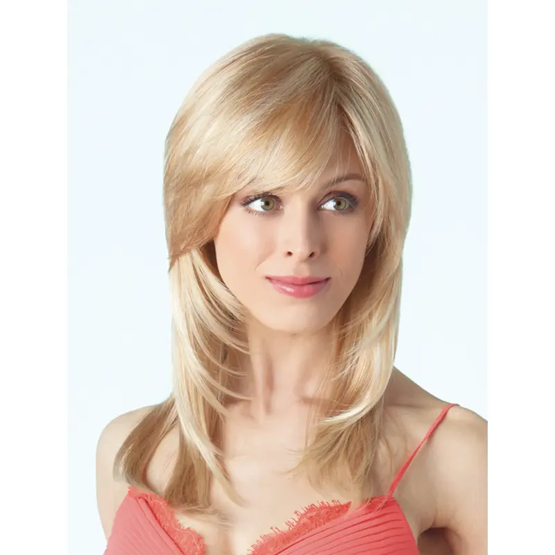 New Design Long Straight Blonde With Bangs Fabulous Wigs