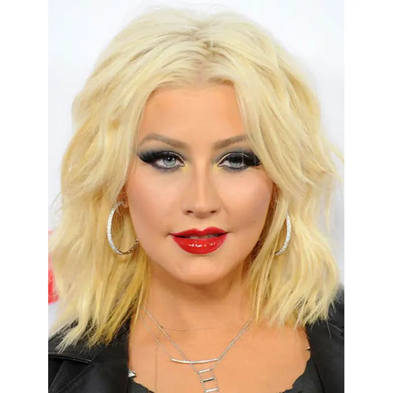 14" Lace Front Shoulder Length Blonde Layered Christina Aguilera Wigs