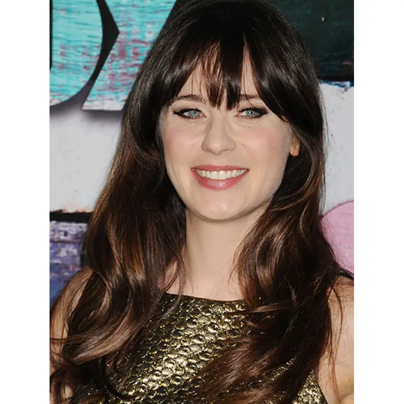 18" Full Lace Long Synthetic Wavy Zooey Deschanel Wigs