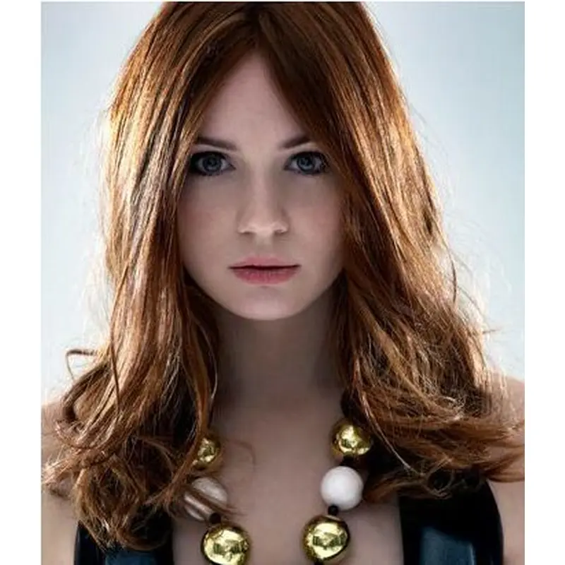 Fabulous Layered Brown Shoulder Length Karen Gillan Wigs