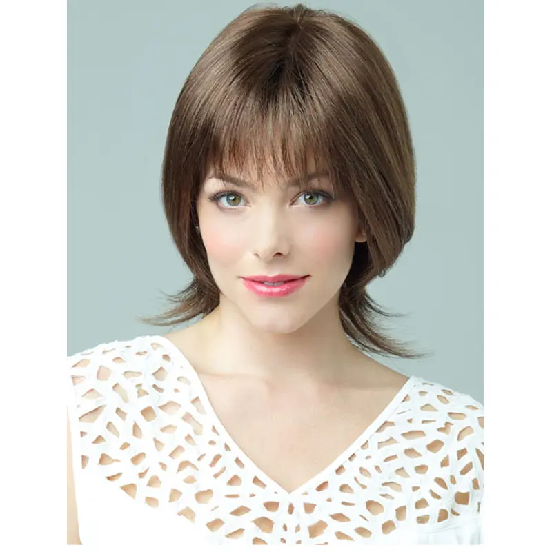 Monofilament Polite Wavy Synthetic Medium Wigs