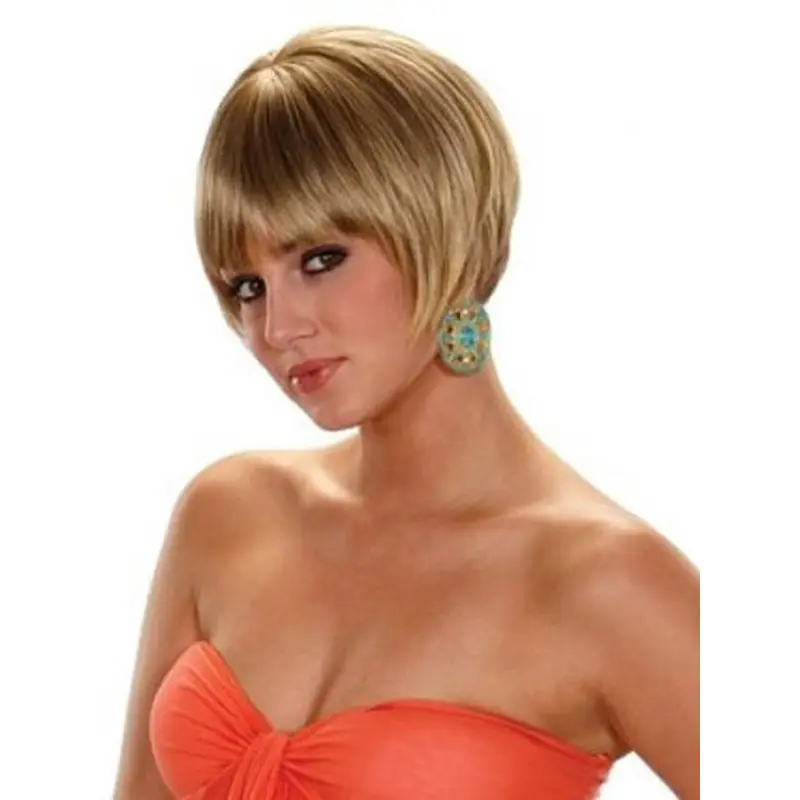 No-fuss Blonde Straight Short Synthetic Wigs