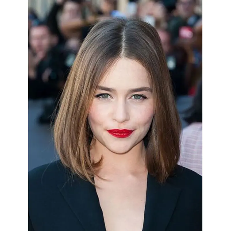 Straight 14" Shoulder Length Blonde Synthetic Emilia Clarke Wigs