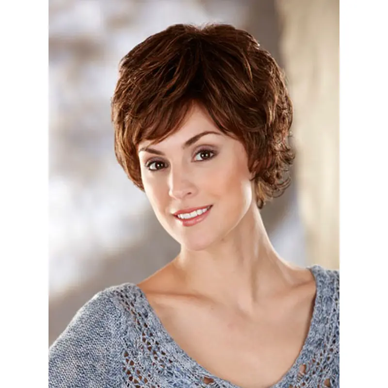 Wholesome Brown Wavy Short Classic Wigs