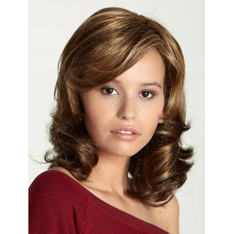 Monofilament Exquisite Curly Synthetic Medium Wigs
