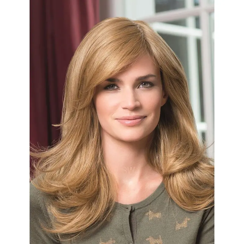 Synthetic Blonde Monofilament Long Wigs