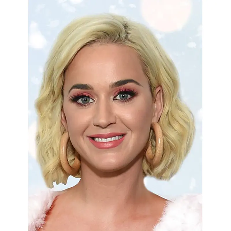 Wavy Blonde Lace Front Chin Length Bobs Katy Perry Wigs