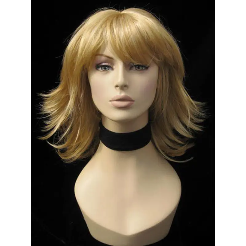 Blonde Straight Synthetic Comfortable Medium Wigs