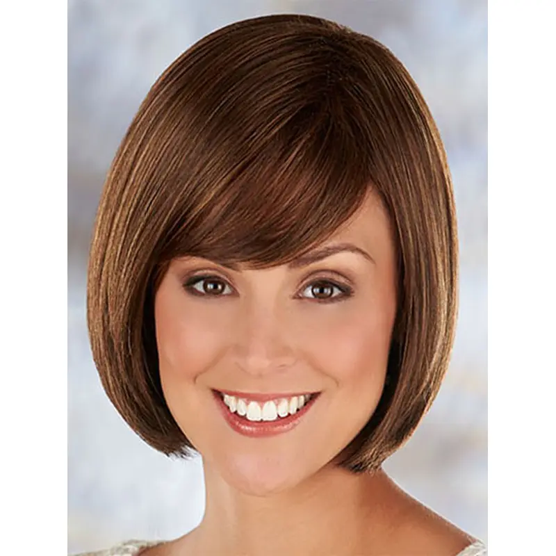 Brown Pleasing Straight Synthetic Medium Wigs