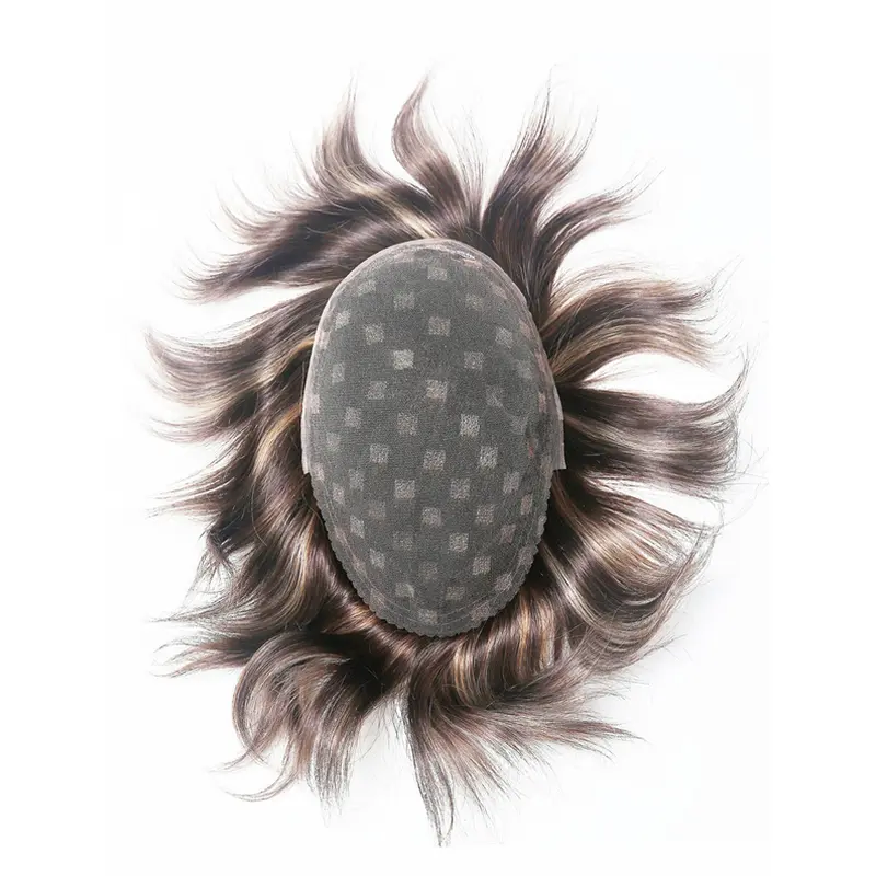 French Lace With Blonde Color Pointed 100% Human Hair Man Toupees