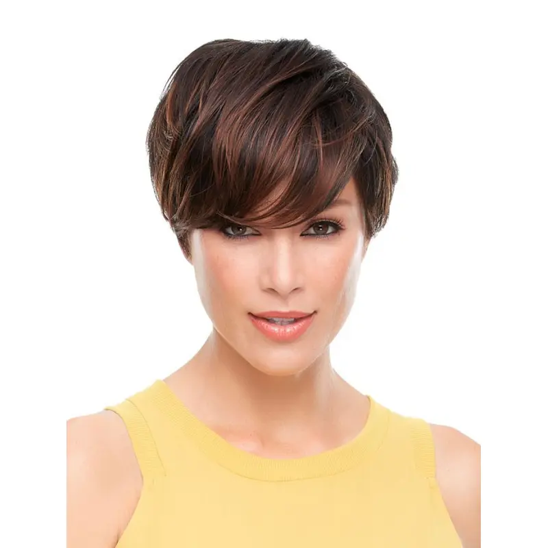 Excellent Wavy Brown Boycuts Comfortable Wigs