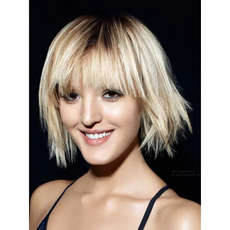 Young Fashion Comfortable Blonde Chin Length Girl Wigs