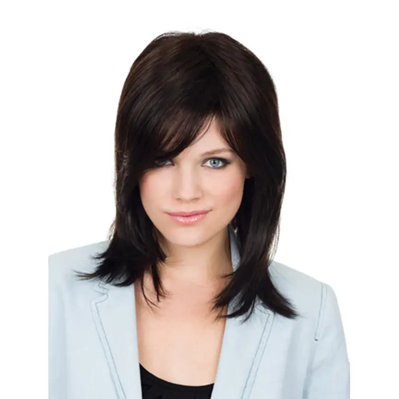 Brown Popular Straight Synthetic Medium Wigs