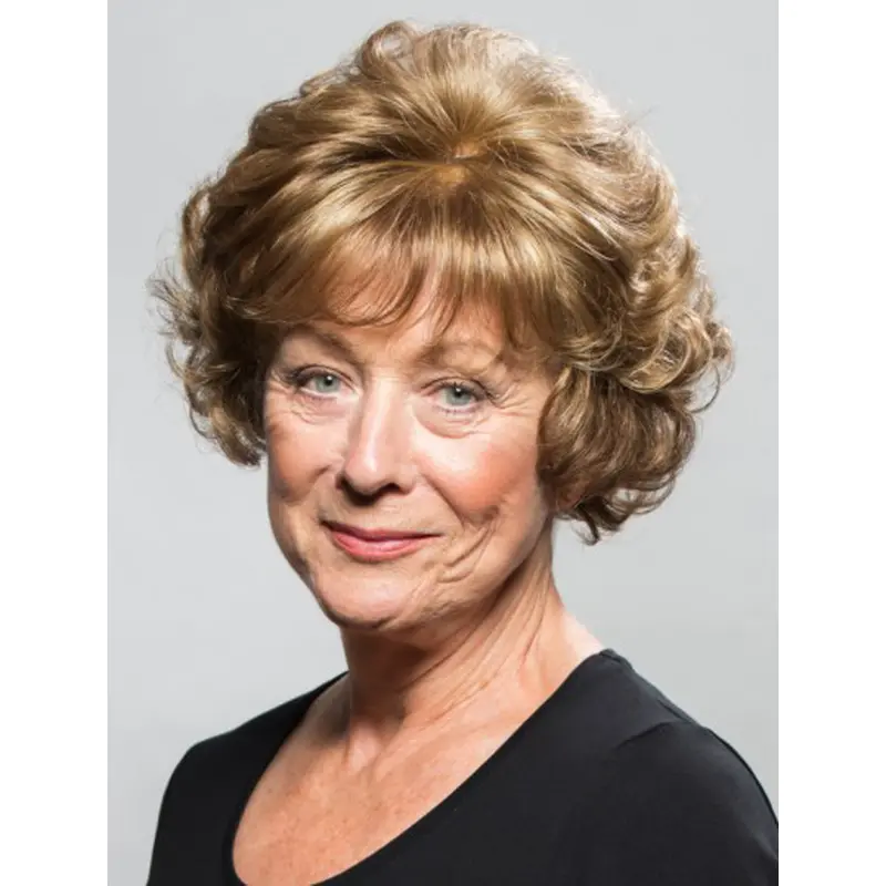 Polite Blonde Curly Chin Length Classic Wigs