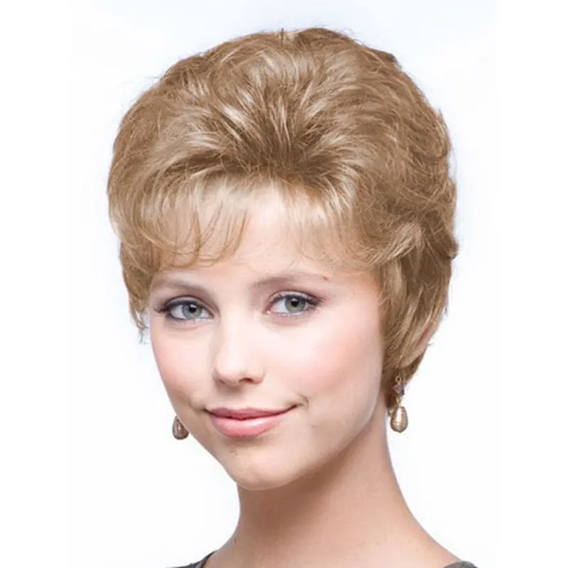Preferential Blonde Wavy Cropped Classic Wigs