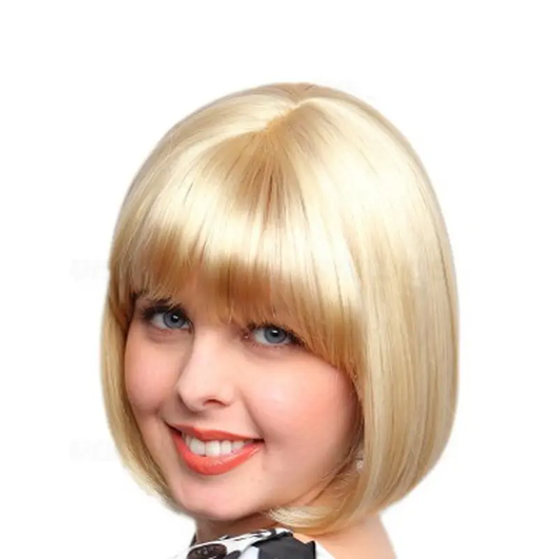 Bobs Suitable Blonde Straight Medium Wigs