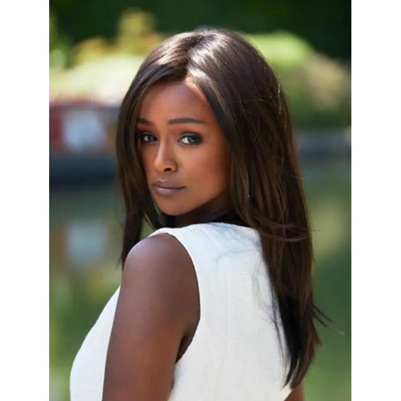 Brown Synthetic 16" Straight Long Wigs