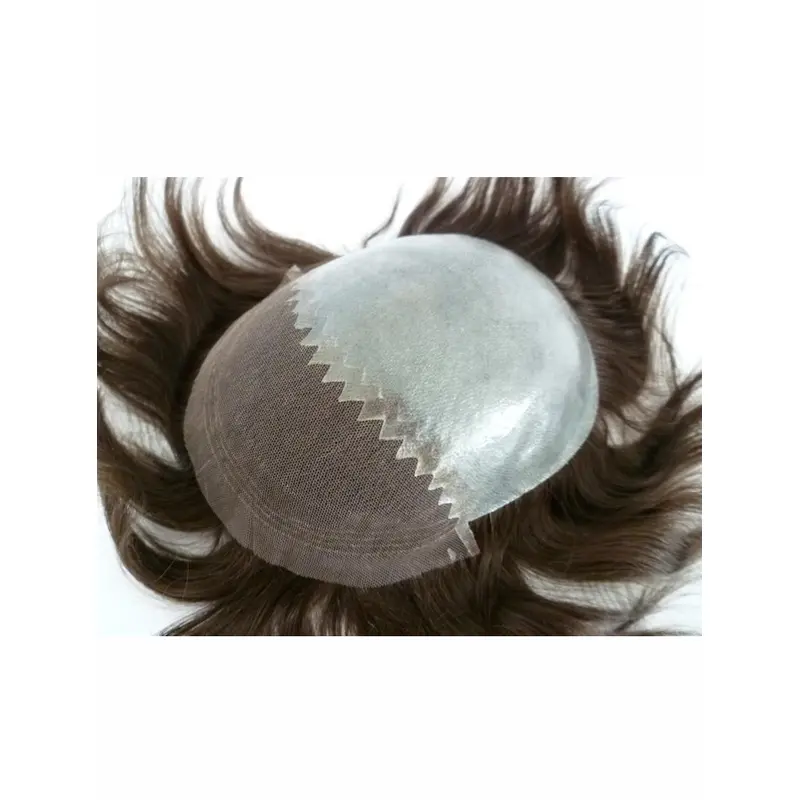 Half PU And Half Lace In Man Toupees