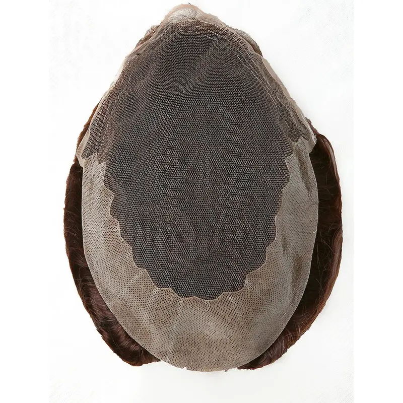 Indian Human Hair French Lace With Poly Back Base Toupees