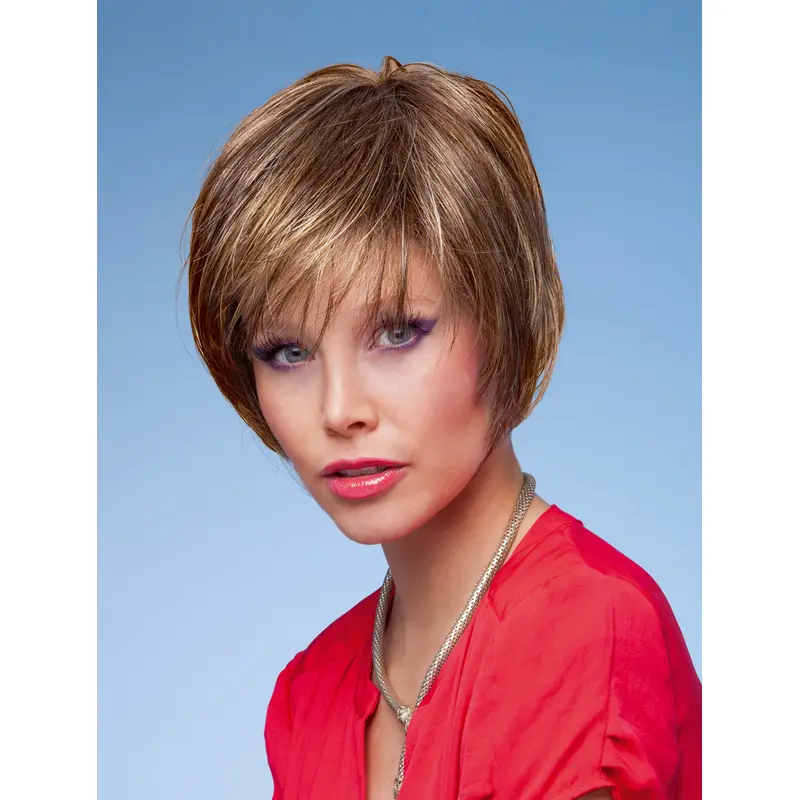 Refined Blonde Monofilament Short Synthetic Wigs