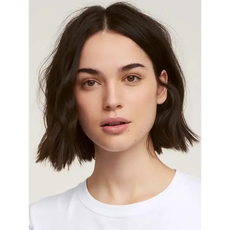 Bob Hair Wig Brown 10" Chin Length Layered Wigs