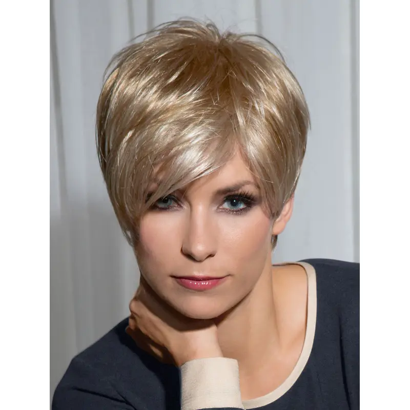 Polite Blonde Straight Cropped Synthetic Wigs