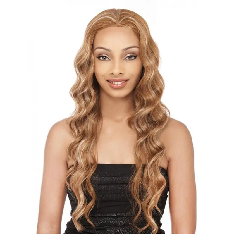 Polite Blonde Wavy Long Human Hair Wigs & Half Wigs