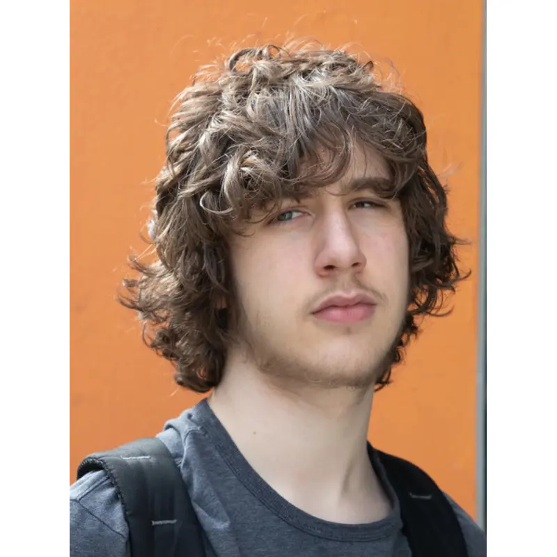 Curly Hair Wig For Men 10" Lace Front Sythetic Wigs